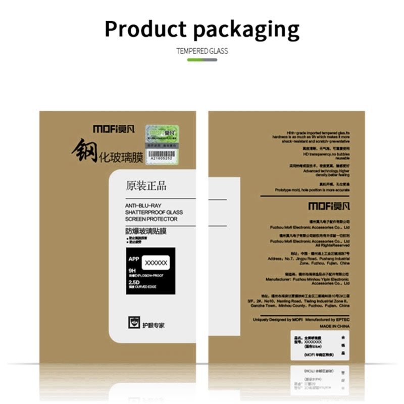 MOFI Premium Tempered Glass for Samsung A22 Full Coverage Screen Protector 2.5D 9H – BLACK