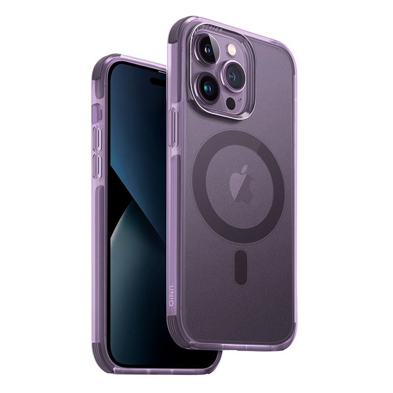 UNIQ Hybrid Combat (AF) Magsafe/Magclick Charging Compatible Phone Case for iPhone 14 Pro Max - Fig (Purple)