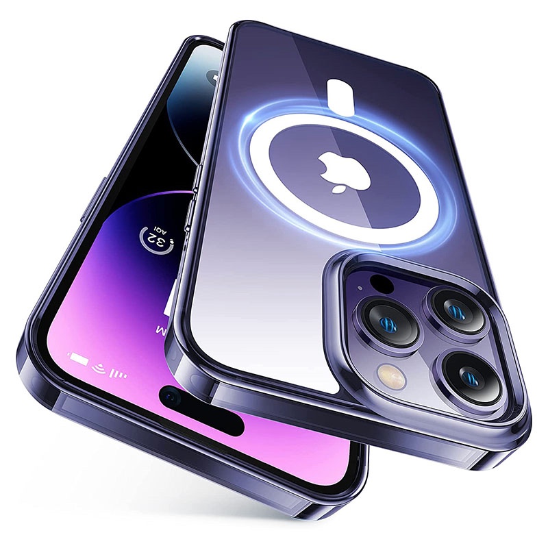 Torras Diamond Clear Magsafe Phone Case for iPhone 14 Pro 6.1 - Dark Purple - X003ENXPHL