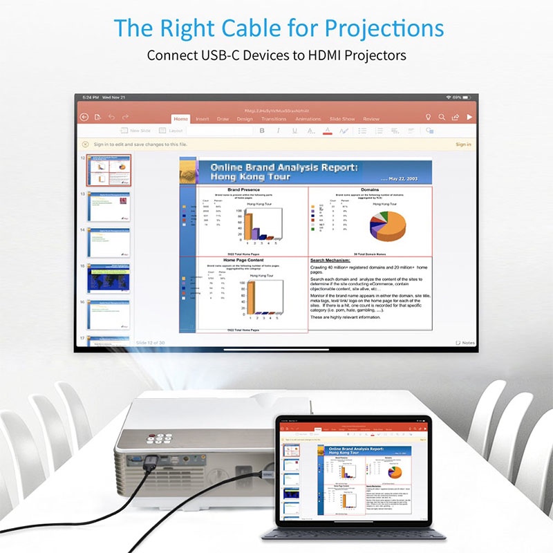 CHOETECH USB C to HDMI Cable 5.9ft (1.8m) - Black - CH0021