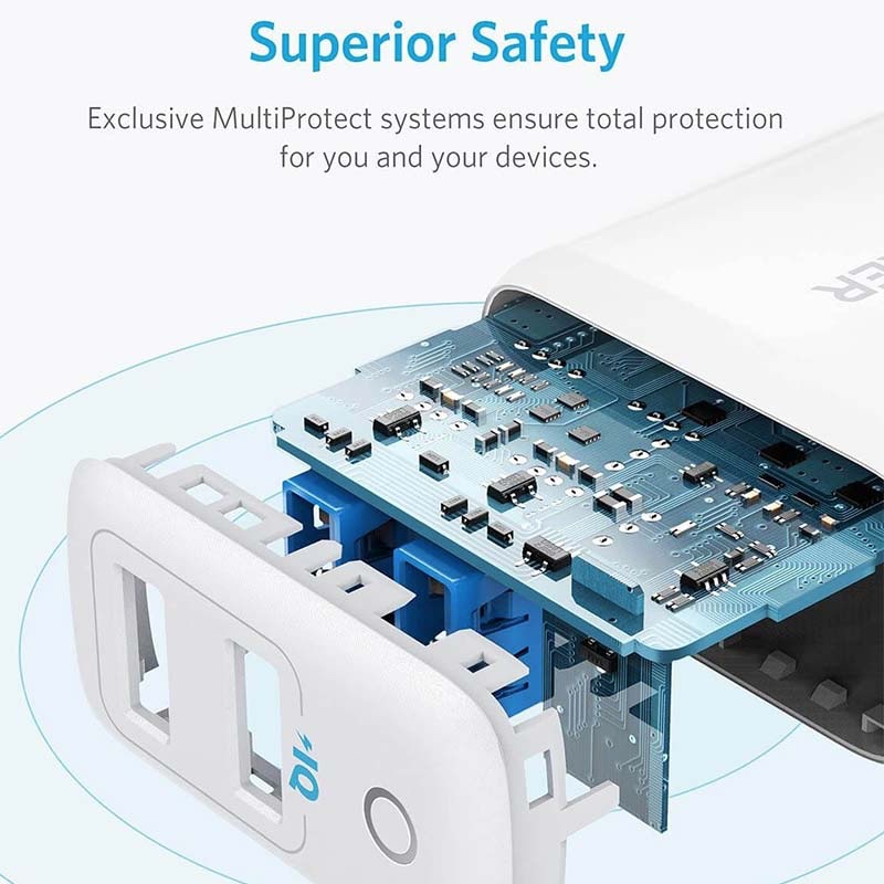 ANKER PowerPort II IQ With 2PIQ Ports 12W Wall Charger