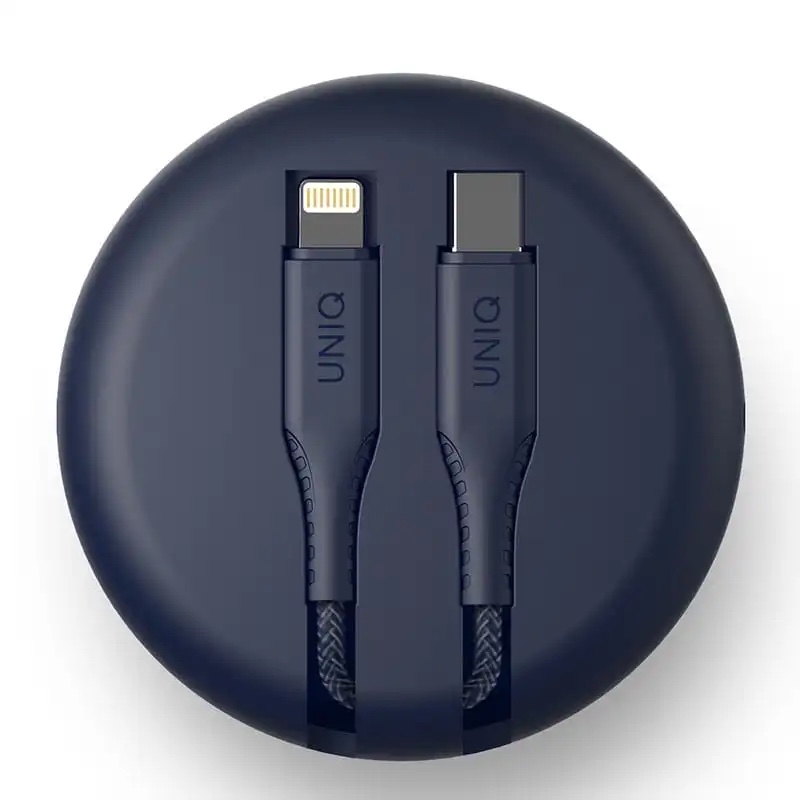 UNIQ HALO USB-C to Lightning CABLE 1.2M with Smart Cable Organiser - Ash Blue