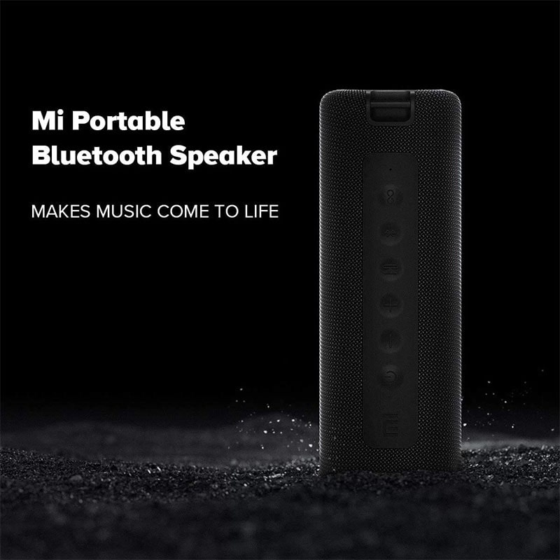 Xiaomi Mi Portable Wireless speaker Bluetooth, 16 watts, IPX7 waterproof Outdoor use, TWS, 13 hours of play time, built-in microphone, Dustproof – Black