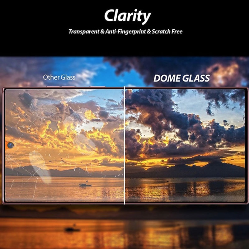 Whitestone [Dome Glass] For Samsung Galaxy S22 Ultra Tempered Glass Screen Protector – Liquid Dispersion Tech – Single Pack with UV