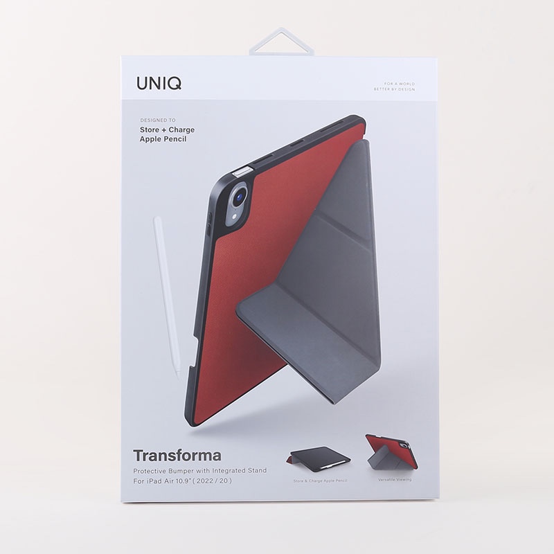UNIQ TRANSFORMA RIGOR New iPad Air 10.9 (2020) Antimicrobial Case - Coral (Red)