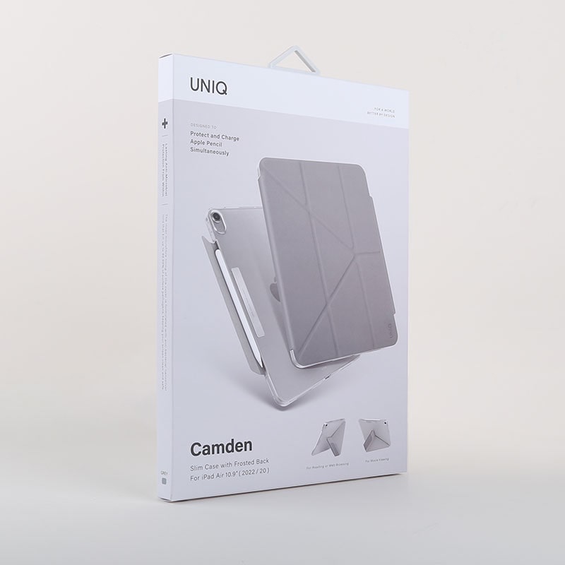 UNIQ CAMDEN New iPad Air 10.9 (2022/20) Antimicrobial Case - Fossil (Grey)