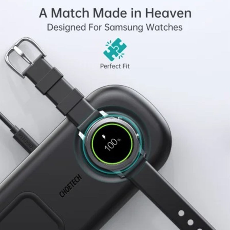CHOETECH 2 In 1 Wireless Charger, 10W Max Wireless Charging Pad For Phones and Galaxy Watch  (T570-S)