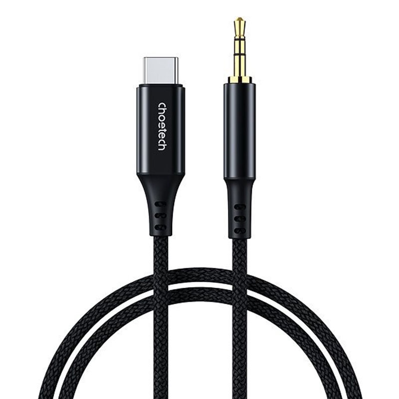 Choetech USB Type-C to 3.5mm 1m Audio Cable for Phones with Type-C Audio Output Model  (AUX006) - Black