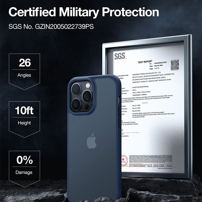 Torras Guardian Series Phone Case for iPhone 14 Pro Max 6.7 Inch - Navy Blue