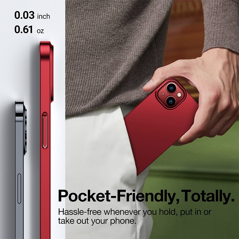 Torras Decency Series Phone Case for iPhone 14 Plus 6.7 Inch - Red