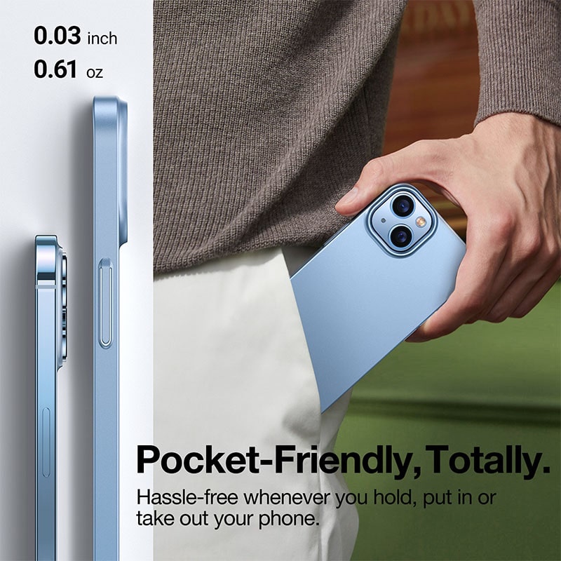 Torras Decency Series Phone Case for iPhone 14 6.1 Inch - Light Blue