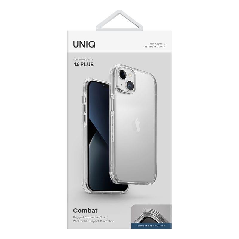 UNIQ Combat Phone Case for iPhone 14 Plus - Crystal (Clear)