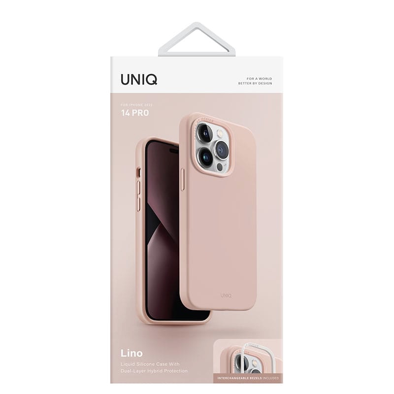 UNIQ Lino Hue Phone Case Magsafe/MagClick Compatible for iPhone 14 Pro - Blush (Pink)
