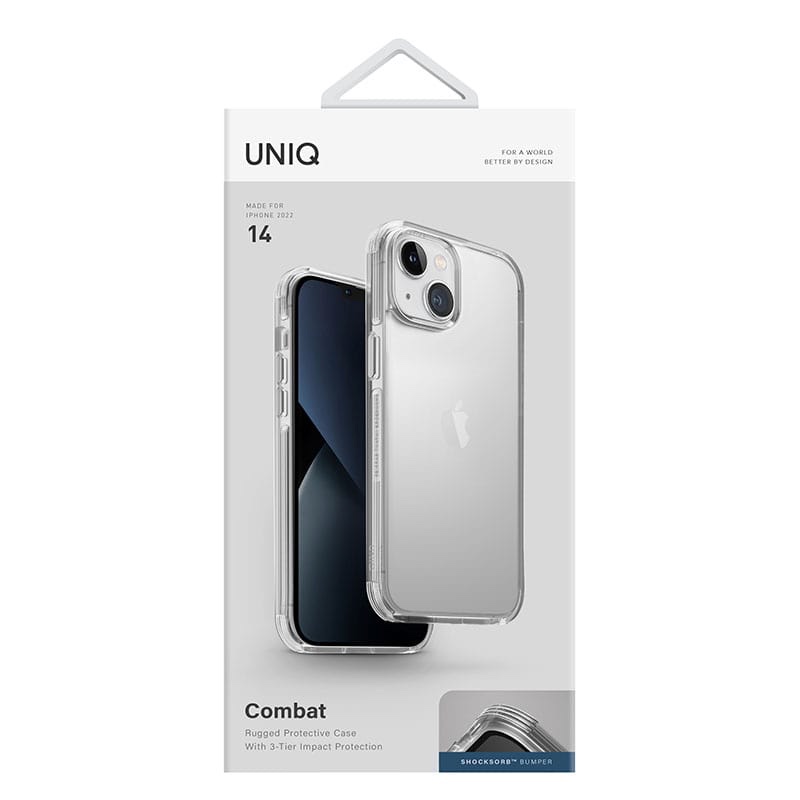 UNIQ Combat Phone Case for iPhone 14 - Crystal (Clear)