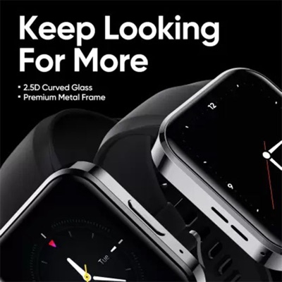DIZO by realme Techlife Watch D Talk Smart Calling Watch with Big 1.8 Inch Screen - Black