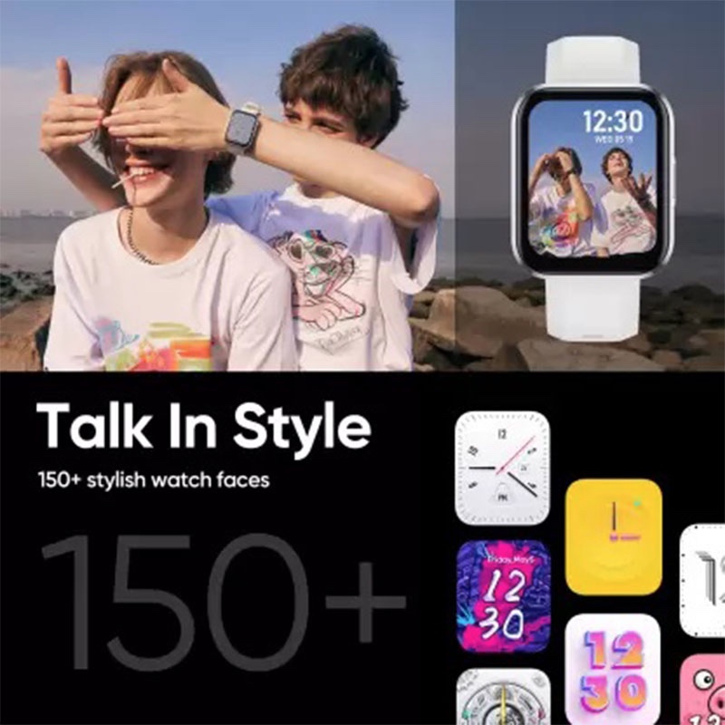 DIZO by realme Techlife Watch D Talk Smart Calling Watch with Big 1.8 Inch Screen – Grey