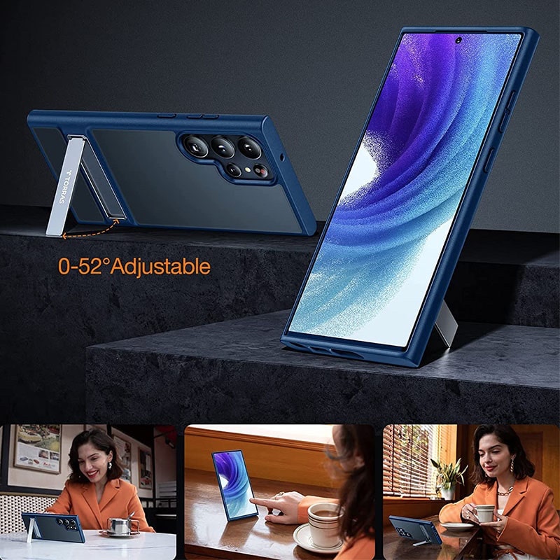 Torras UPRO Matte Series Phone Case for Samsung Galaxy S23 Ultra – Blue – X0031KOSS9