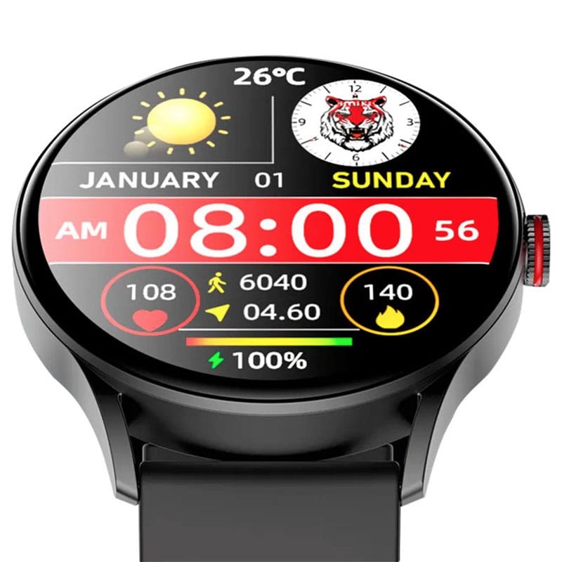 Xiaomi Imilab Imiki TG1 Smart Bluetooth Calling Watch with Magnetic Strap Global with Extra Silicone Strap - Black