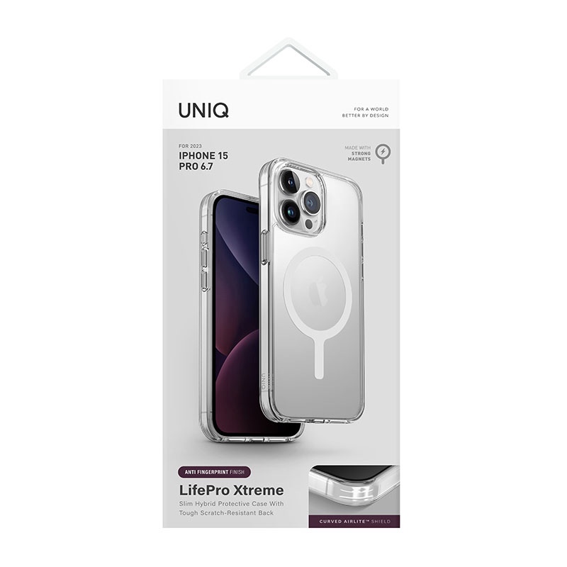 Uniq Life Pro Xtreme MagClick MagSafe Compatible Phone Case for iPhone 15 Pro Max - Dove Frost Clear