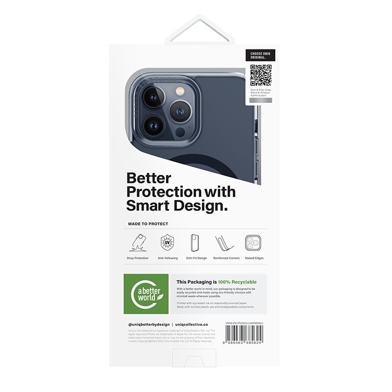 Uniq Life Pro Xtreme MagClick MagSafe Compatible Phone Case for iPhone 15 Pro Max – Smoke Blue