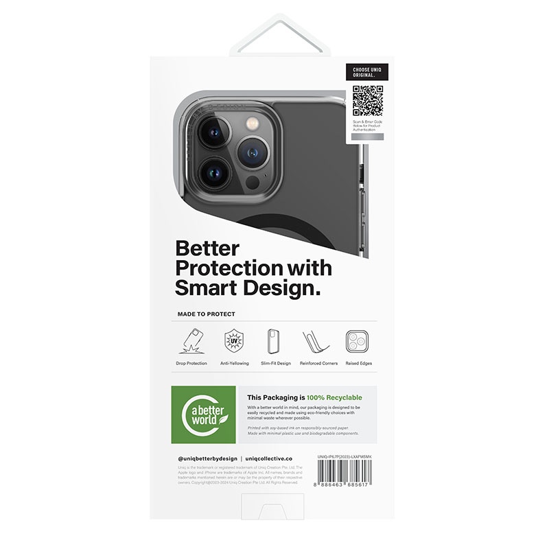 Uniq Life Pro Xtreme MagClick MagSafe Compatible Phone Case for iPhone 15 Pro – Frost Smoke