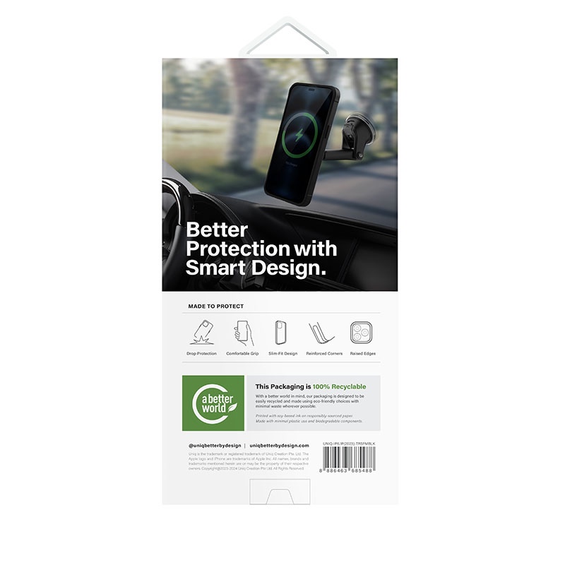 UNIQ Transforma Magclick Magsafe Compatible Phone Case for iPhone 15 Pro - Ebony (Black)