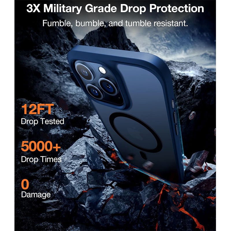 Torras Guardian Magnetic Magsafe Compatible Phone Case for iPhone 15 Pro Max 6.7? – Navy Blue