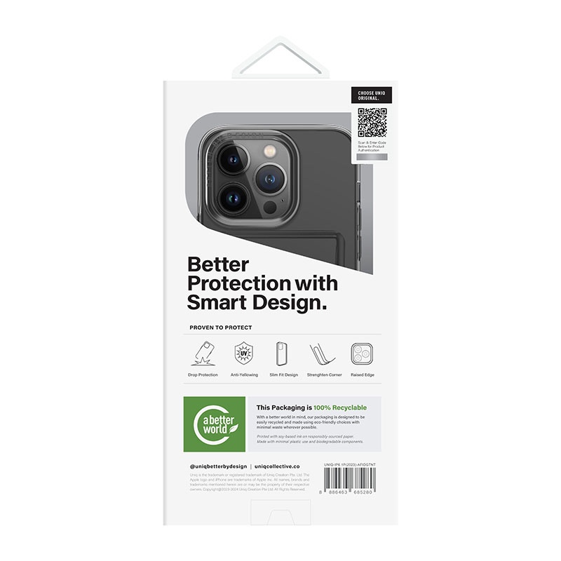UNIQ Air Fender ID Series Phone Case for iPhone 15 Pro – Smoked (Grey Tinted)