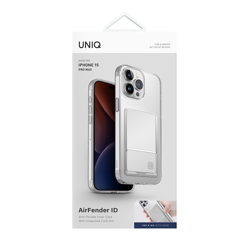 UNIQ Air Fender ID Series Phone Case for iPhone 15 Pro Max – Nude (Transparent)