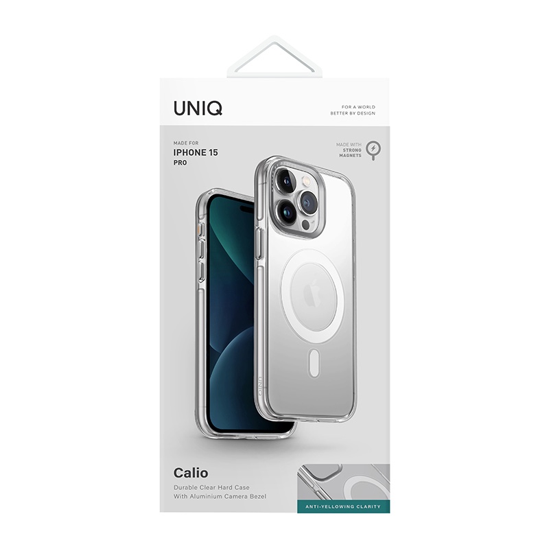 UNIQ Calio MagSafe MagClick Charging Phone Case for iPhone 15 Pro - Nude (Transparent)