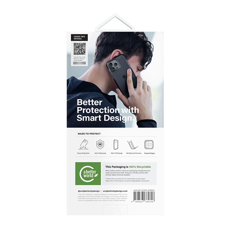 UNIQ Combat Series Phone Case for iPhone 15 Pro - Carbon Black