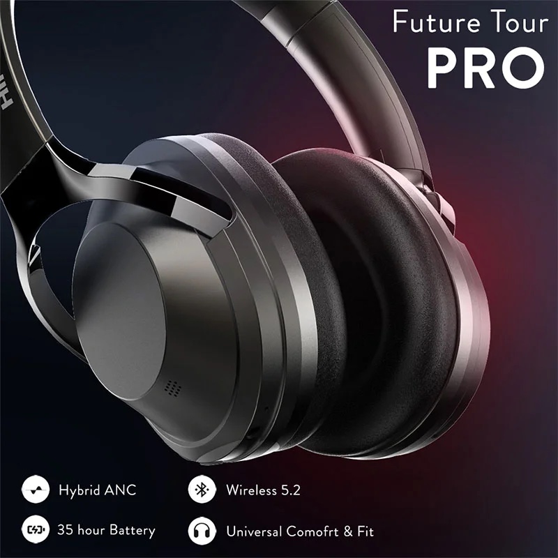 HiFuture FutureTour Pro Hybrid ANC Wireless Headphones - Black