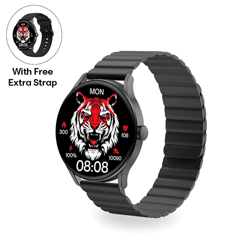 Xiaomi Imilab Imiki TG1 Smart Bluetooth Calling Watch with Magnetic Strap Global with Extra Silicone Strap - Black