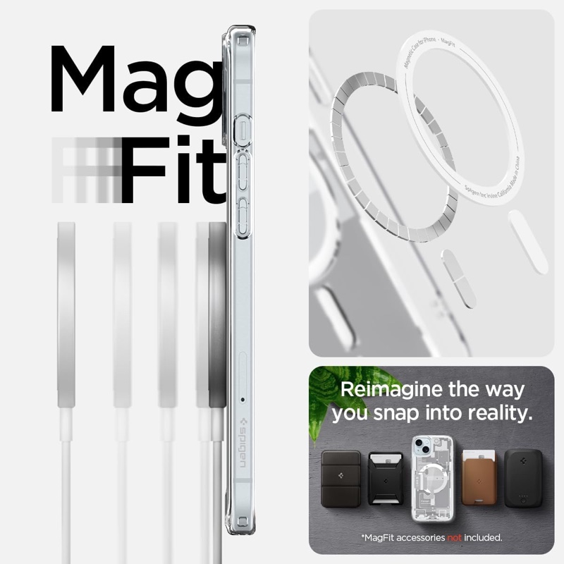 Spigen Ultra Hybrid Magfit MagSafe Compatible Phone Case for iPhone 15 – Zero One White