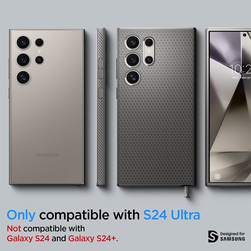 Spigen Liquid Air Phone Case for Samsung Galaxy S24 Ultra – Granite Gray