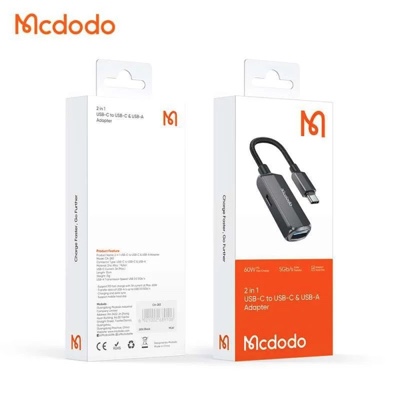 Mcdodo 2 in 1 OTG USB-C to USB-C + USB-A 3.0 Converter Adapter - CA-2830