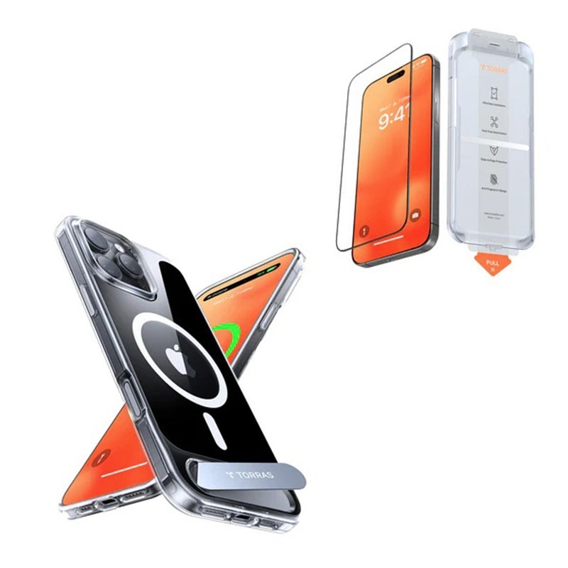 Torras UPRO Pstand Series Magsafe Compatible Phone Case for iPhone 16 Pro – Clear