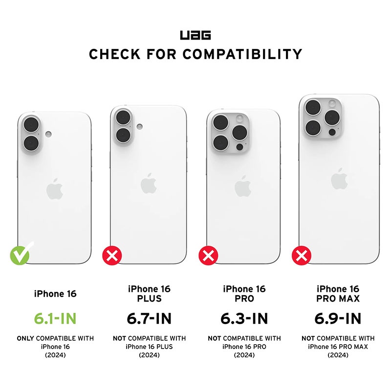 UAG Plyo MagSafe Compatible Phone Case for iPhone 16 – Ice/Sliver