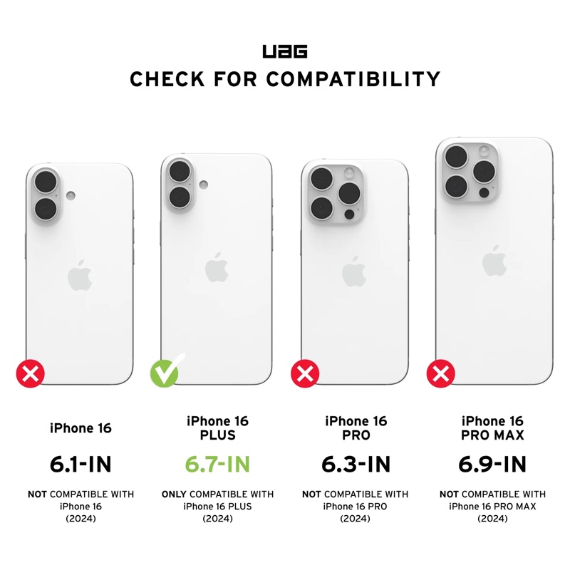 UAG Essential Armor Magsafe Charging Compatible Phone Case for iPhone 16 Plus - Black