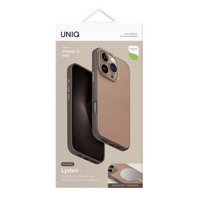 UNIQ Lyden DS Magclick Charging Compatible Phone Case for iPhone 16 Pro – Natural/Flint Grey
