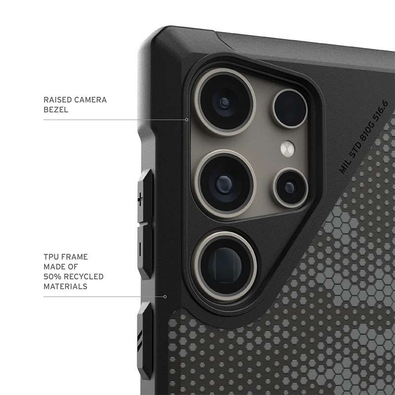 UAG Metropolis LT Magsafe Compatible Phone Case for Samsung Galaxy S24 Ultra – Micro Hex Camo Graphite