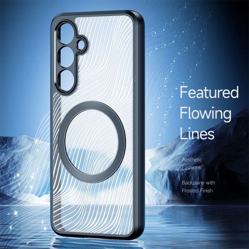 Aimo Mag Series MagSafe Compatible Phone Case for Samsung Galaxy S24 FE – Transparent Black