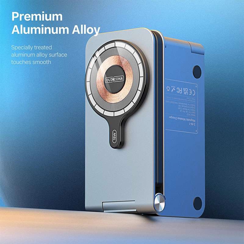 Duzzona Foldable 3in1 15W Magnetic Wireless Charger Stand