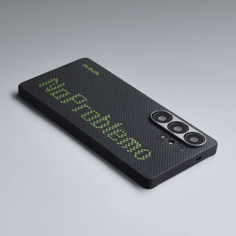 Pitaka X Aries MagEZ Compatible Luminous Case for Samsung Galaxy S25 Ultra - Black