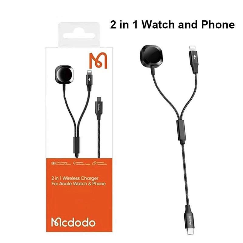Mcdodo 15W 2in1 Apple Watch Charge & Lightning to Type C- Ch-2980 - Black