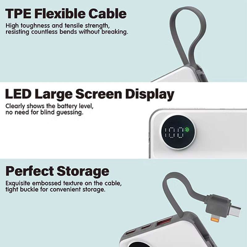 Choetech 10,000 mAh 2-in-1 MagSafe Wireless Power Bank with Apple watch Charger - Grey White