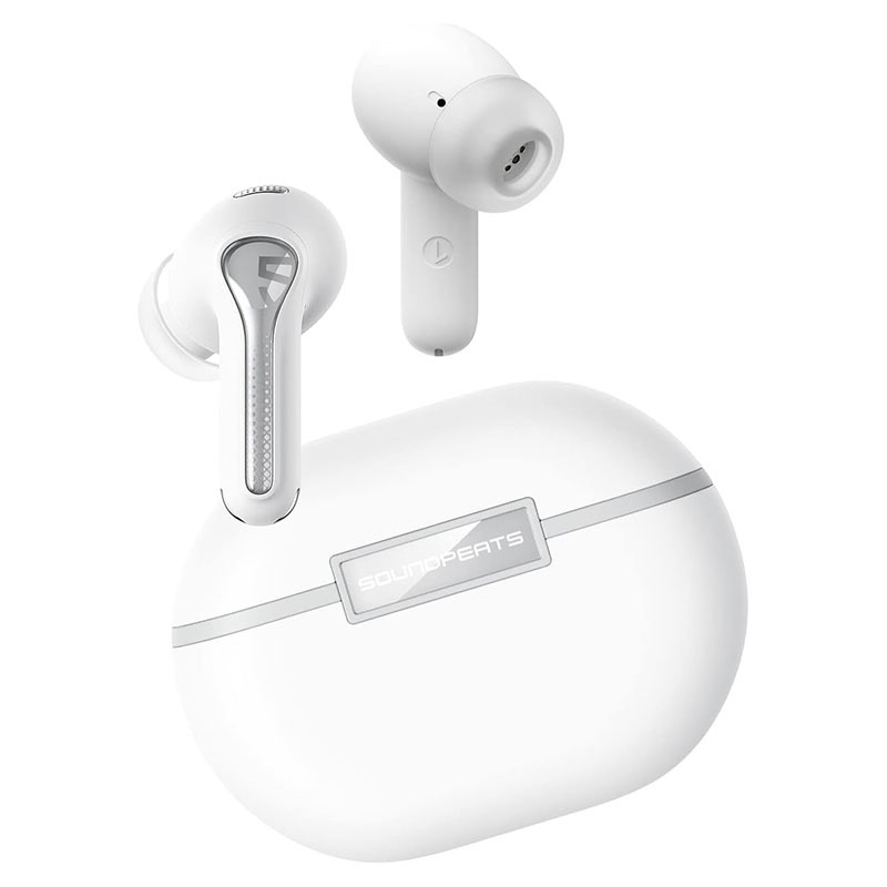 SoundPEATS Capsule3 Pro Wireless Earbuds with Hi-Res and LDAC, 43dB Hybrid Active Noise Cancelling Bluetooth Earphones with 6 Mics – White