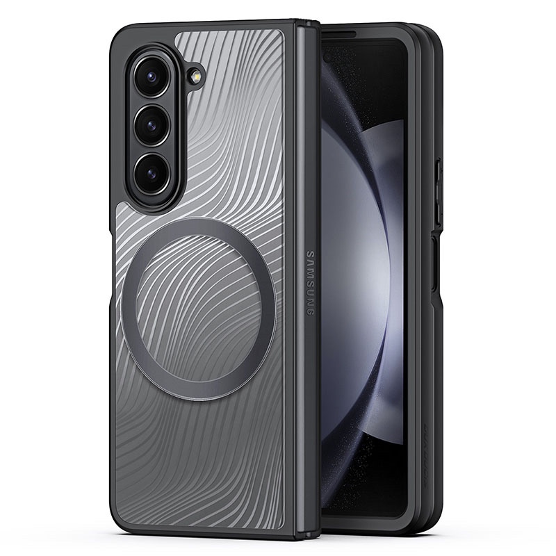 Aimo Mag Series Phone Case for Samsung Galaxy Fold 5 (MagSafe Compatible)- Transparent Black