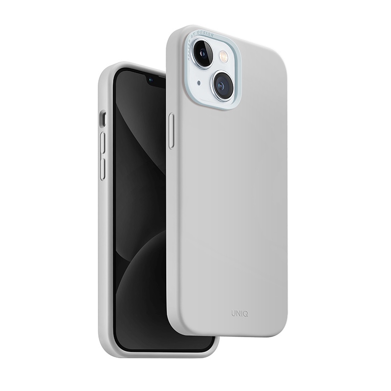 Uniq Lino Hue MagClick MagSafe Compatible Phone Case for iPhone 15 - Chalk Grey
