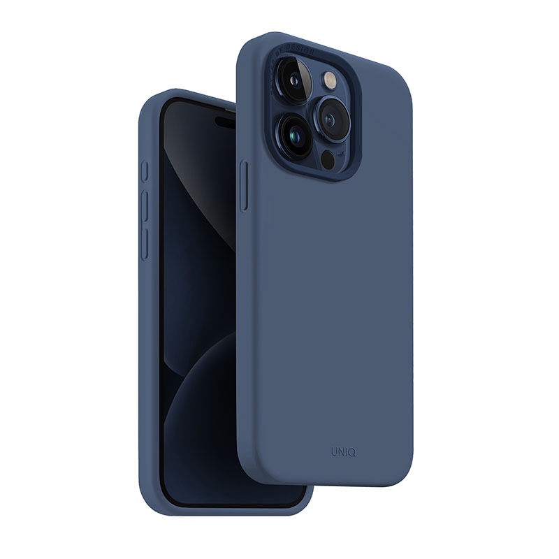 Uniq Lino Hue MagClick MagSafe Compatible Phone Case for iPhone 15 Pro – Navy Blue